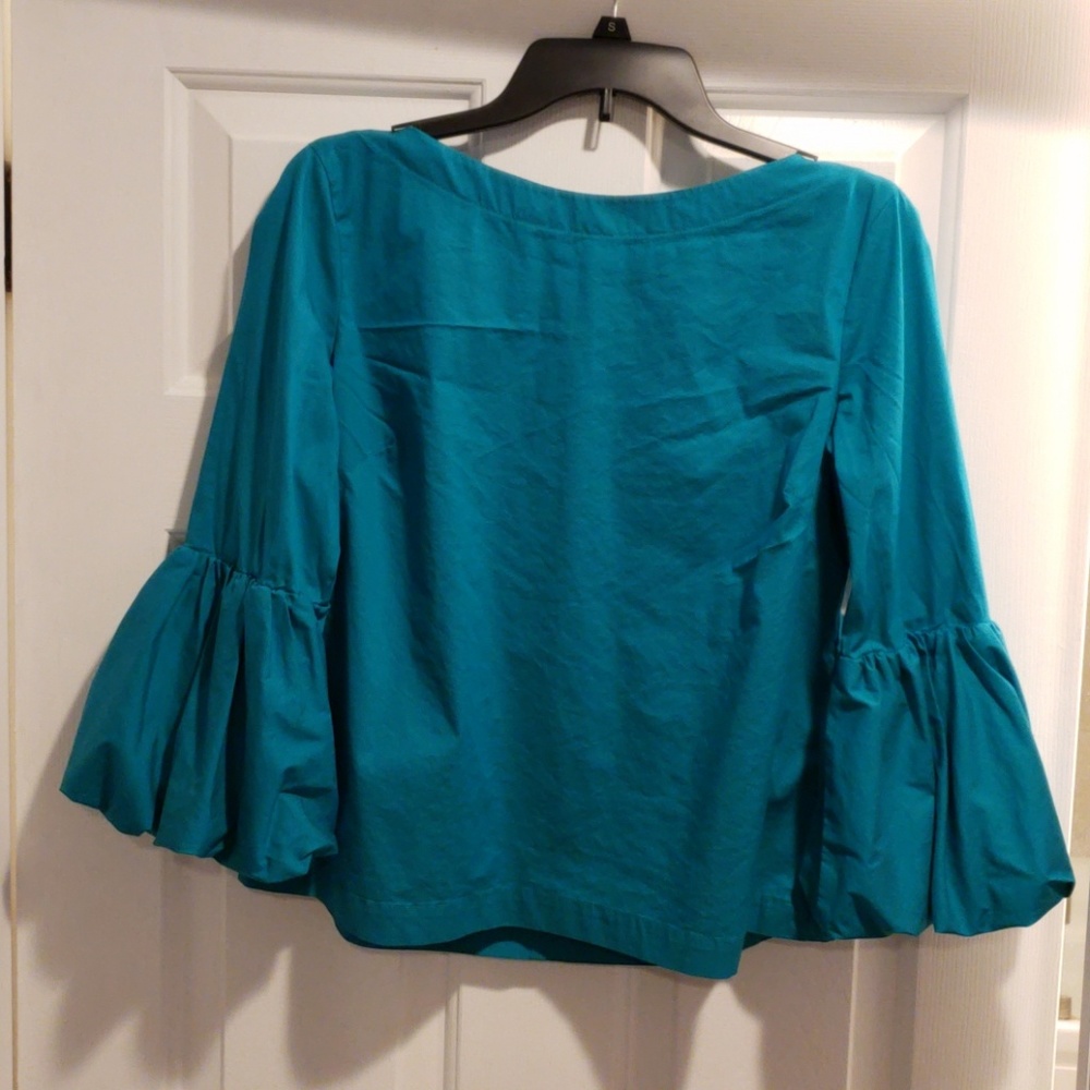 Laundry Teal bell sleeve top